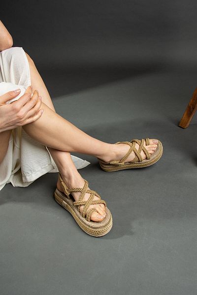 ShoeTek Γυναικεία Σανδάλια Σαγιονάρες με σχοινί Marie Mink