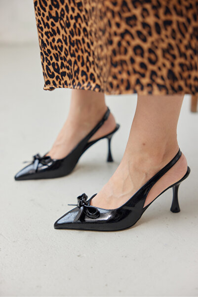 MİLAYA SHOES Glory Women's Patent Leather Classic Heel Shoes