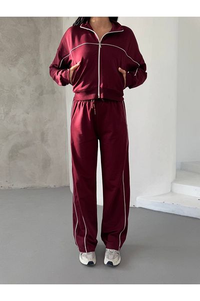 sportiness Σετ φόρμας με φαρδύ πόδι με φερμουάρ Bi̇yeli̇ 2 νήματα Kuamş