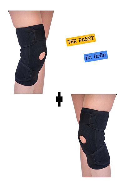 ARTUAL Black Neoprene Size Free Knee Brace - Medical Double Knee Corset Sports Knee Brace