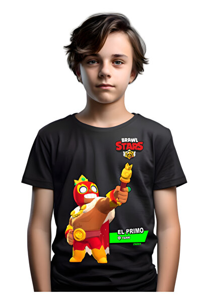 Home Brawl Stars EL PRİMO Unisex Siyah T-Shirt