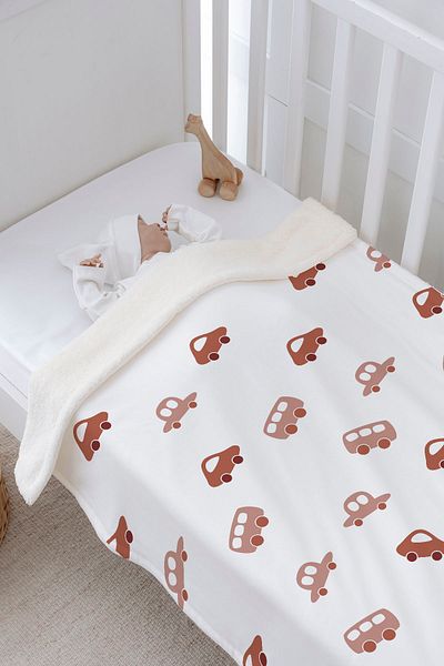 Tuğba Kuğu Plush Double Face Blanket (80X120) - Iconic - Vintage Car
