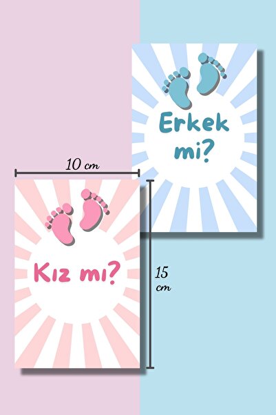 Metranya Kız Mı? Erkek Mi? Cinsiyet Belirleme Partisi Babyshower Müjde Kartı Tahmin Dilek Hamile Anı Kartı