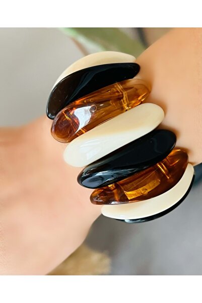 ACAR TAKI سوار بني مرن ومضلع على شكل عظمة ACR3080