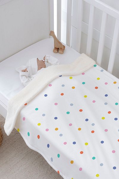 Tuğba Kuğu Plush Double Face Blanket - Dotty