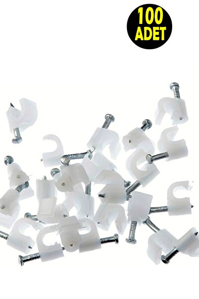 usin 100 ADET NO 3 Beton Çivili Kablo Tutucusu Kroşe - 3*1,5 TTR NYM Kablo Kroşesi