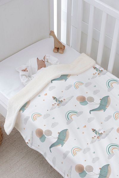 Tuğba Kuğu Plush Double Face Blanket (80X90) - Limited 21 - Whale's Dreams