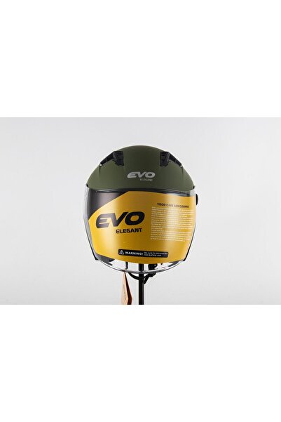 Evo ÇENESİZ YARIM KASK VİZÖRLÜ MAT YEŞİL- S
