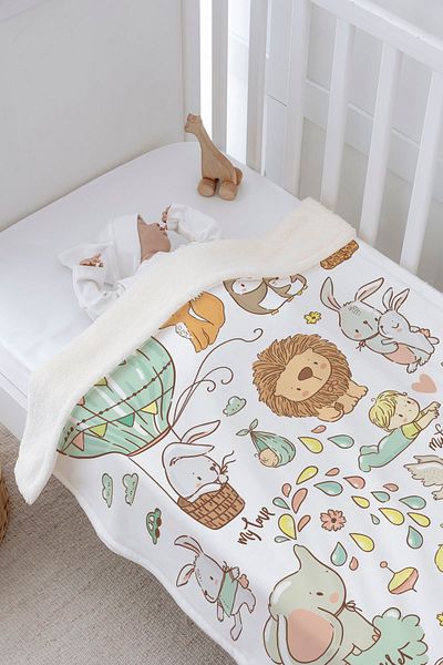 Tuğba Kuğu Plush Double Face Blanket (80X90) - Iconic - Cute Zoo