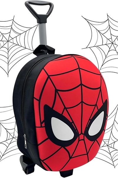 Uniquerrs 2-6 Ani Eva Fabric Man Printed Valisa cu Roti - Geanta pentru Cresa
