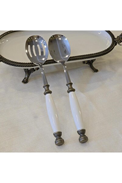 AlyaHomeAksesuar Antique Porcelain 5 Piece Serving Spoon Set