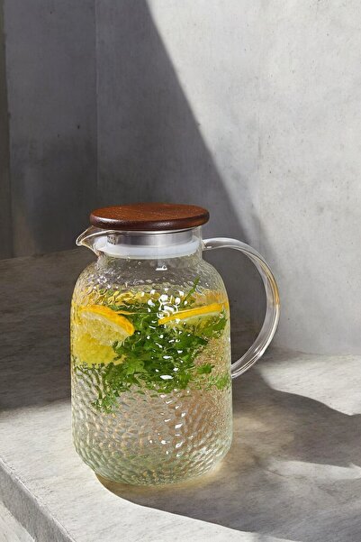 Mirilliahome Akasya Kapaklı Cam Sürahi 1800 ml