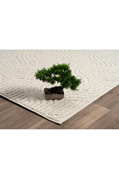 Raschel Carpet Kaymaz Taban Moopy Krem Bukleli Yumuşak Soft Dokuma Yolluk Halı Salon Halısı Lp1003a_krem