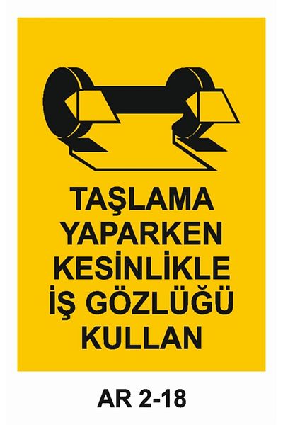 Outdoor One التعامل مع نظارات العمل عند طحن علامة تحذير سلامة العمل 2 قطعة PVC 21X29CM