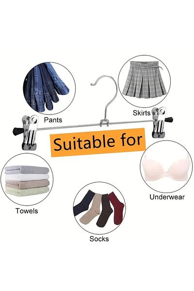 Askıcı Metal Hanging Pants Skirt with Latch - 40 Cm, 10 Pieces