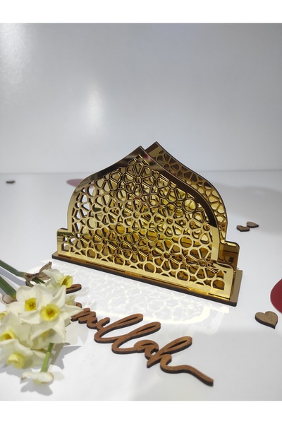 aycut ÇİÇEK DESENLİ ALTIN GOLD PLEKSİLİ RAMAZANA ÖZEL PEÇETELİK