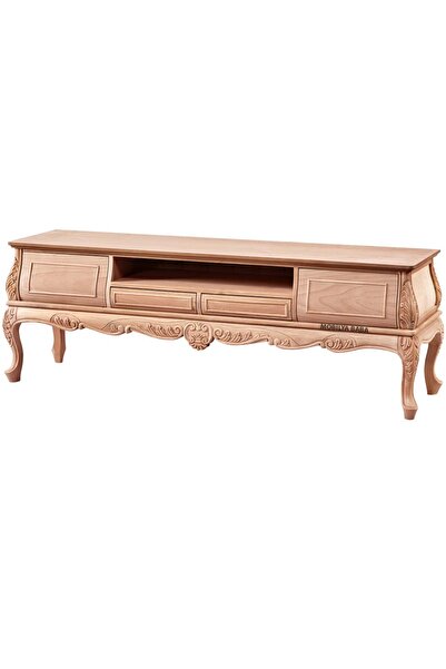 Mobilya Baba İskilip 184 Lik Oymalı Tv Sehpası Cilasız Ham Ahşap