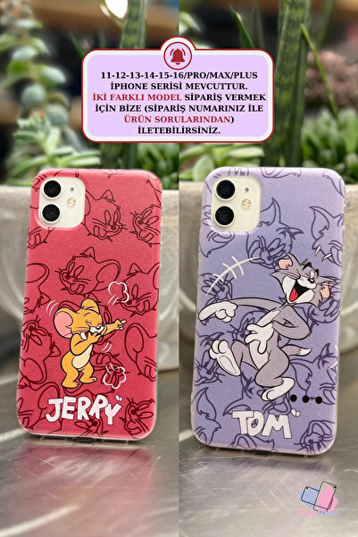 CaseMood İphone 16 Uyumlu Tom Ve Jerry Telefon Sevgili Çift Kılıfı (2-ADET)