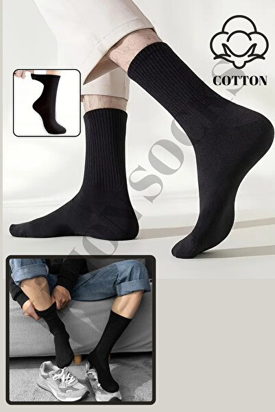 Limon Socks 6 ζευγάρια κάλτσες τένις με ραβδώσεις λευκές Unisex - Βαμβακερές κάλτσες υψηλής ποιότητας Socket Boy