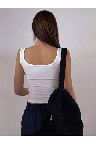Stail Moda Women's Black Camisole Square Collar Thick Strap Tank Top Ribbed Crop Tank Top Sports Camisole Tank Top 2025