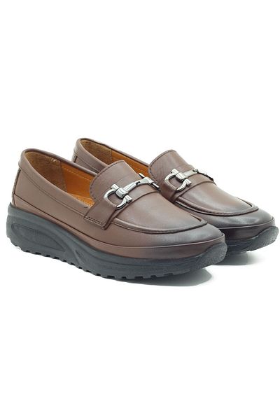 Barmea Genuine Leather Women's Casual Walking Shoes - 900 Brown