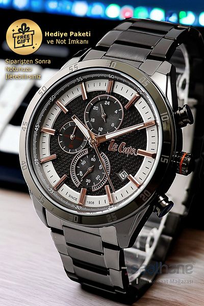Lee Cooper Original Multifunction Calendar Anthracite Gray Steel Men's Wristwatch