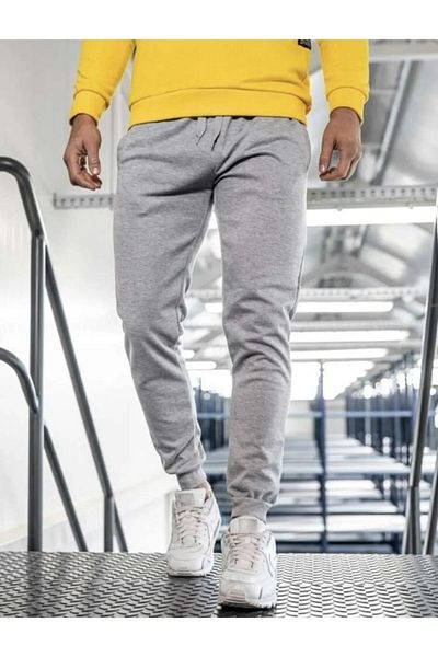 DEEPSENCE Pantaloni de trening pentru bărbați, gri Slim Fit - Jogger negru