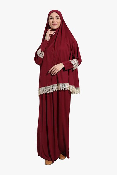 DAKKA KADİMA Jersey Two Piece Lace Prayer Dress