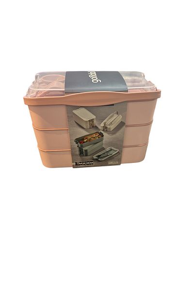 Gondol Diet - Lunch Box - 3 Layer Lunch Box with Spoon and Fork
