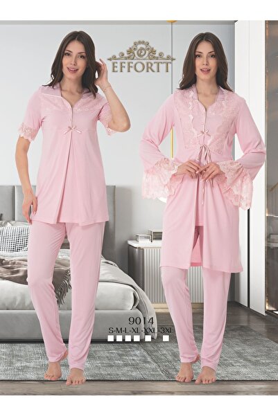Maison Mila Effortt Kolları Dantel Detaylı Sabahlıklı Hamile ve Lohusa Pijama...