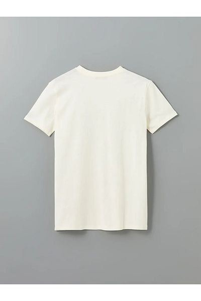 LC Waikiki Lcw Modest Ecru Women's T-Shirt - Crew Neck, Printed t t