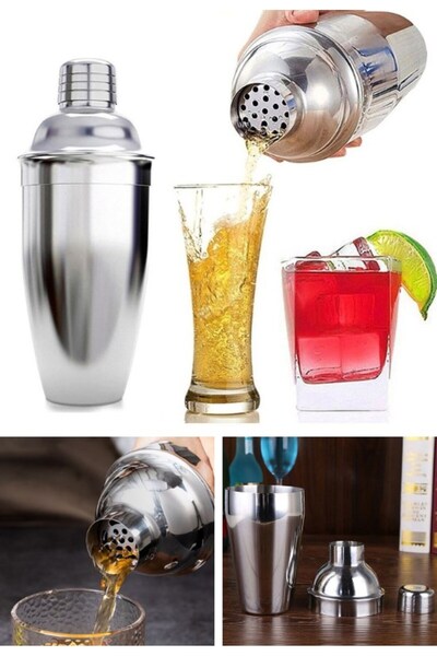 Genel Markalar 500 ml Shaker Kokteyl Hazırlama Kabı Bardağı Kokteyl Karıştırı...
