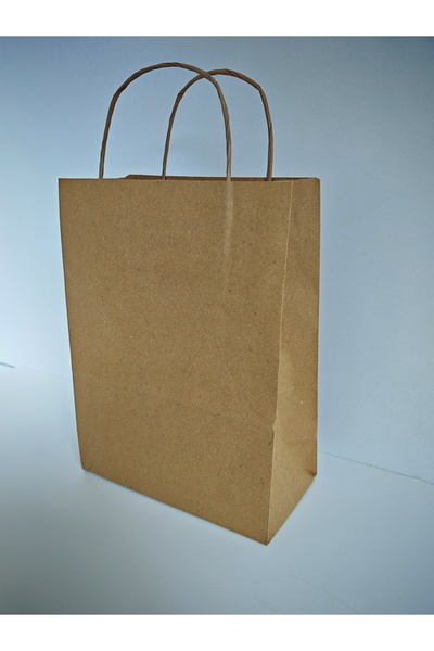 arminow BURGU SAPLI KRAFT KAĞIT ÇANTA  POŞETİ - 18x24x9 CM - 10 ADET