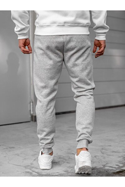 DEEPSENCE Γκρι Slim Fit Jogger Ανδρικό Φούτερ - Χειμερινό, εμπριμέ, Skinny Leg