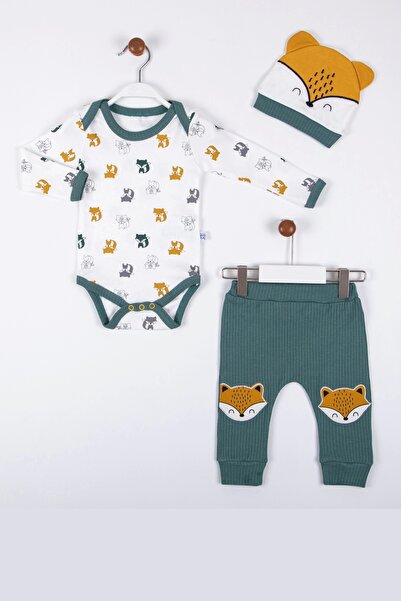 Akm Life 3-12 Ay Erkek Bebek Alt&Üst Takımı Little Fox 3'lü Yeşil