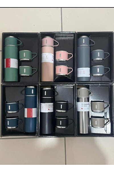 Mio Life Vacuum Thermos 500 ml 3 Cups Hot-Cold Drink 500 ml Chrome Pink 12 Hours Boxed Cn