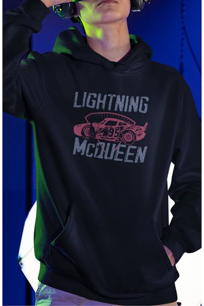 Fuddy Moda Cars 95 Unisex Oversize Hooded Sweatshirt - Back Printed Hoodie
