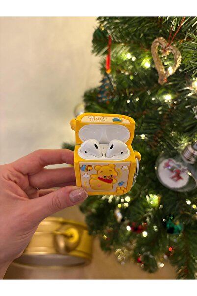 Store Airpods 1/2. Nesil Uyumlu Pooh Görünümlü Silikon Kılıf