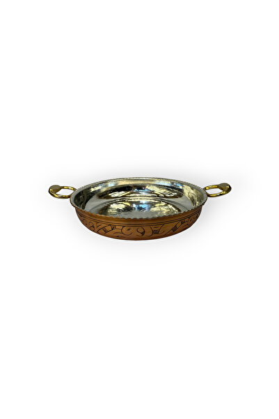 EFEMİR Copper Embroidered Scottish Antique Pan 25 cm