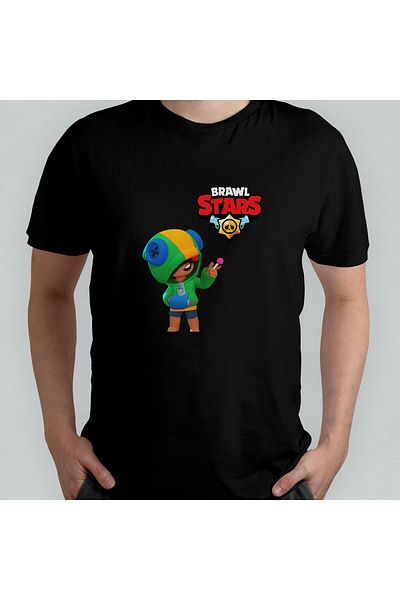 Pixxa Μπλουζάκι Brawl Stars Leon Crew Neck 100% βαμβακερό - Μοντέλο 1