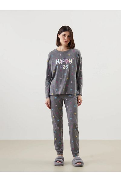 LC Waikiki Set de pijamale pentru femei LCW Young Mixed Crewneck imprimat