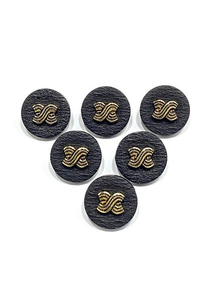 karantuhafiye Black Vest Cardigan with Gold Detail - Button and Emboss 1,8 Cm, Code: 2620