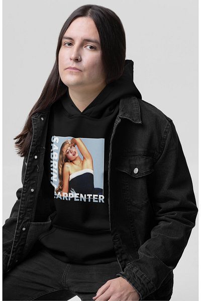 Fuddy Moda Hanorac cu glugă oversize unisex cu imprimeu pe spate Espressoo - Hanorac cu glugă cu scris Sabrina Carpenter
