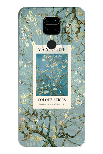 moonset Xiaomi Redmi Note 9 Uyumlu Van Gogh Tasarımlı Baskılı Şeffaf Telefon ...