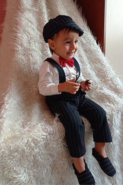 AgTasarım Çizgili Salopet Takımı