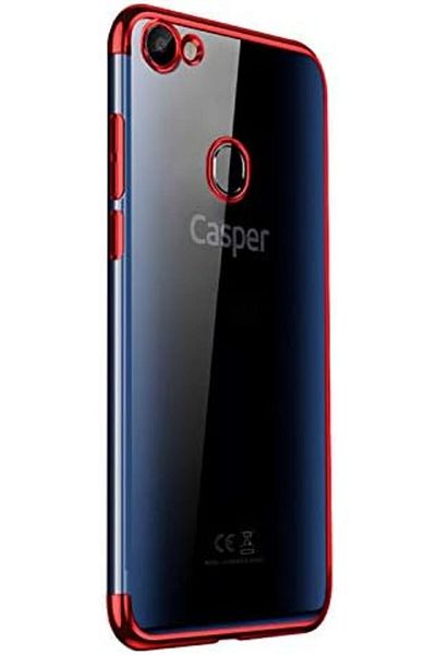 STOREMAX حافظة smgshop لهاتف Casper Via G3 Skyfall شفافة وشفافة باللون الأحمر [متوافقة مع حافظة Via G3