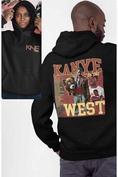 Fuddy Moda Unisex Oversize Kanye West Hooded Sweatshirt - Back Printed Hoodie