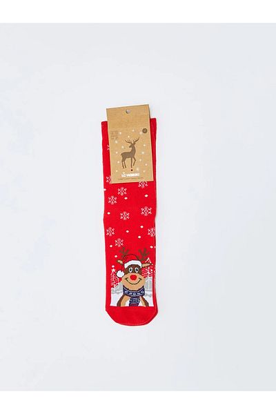 LC Waikiki Red Christmas Themed Boy Socks