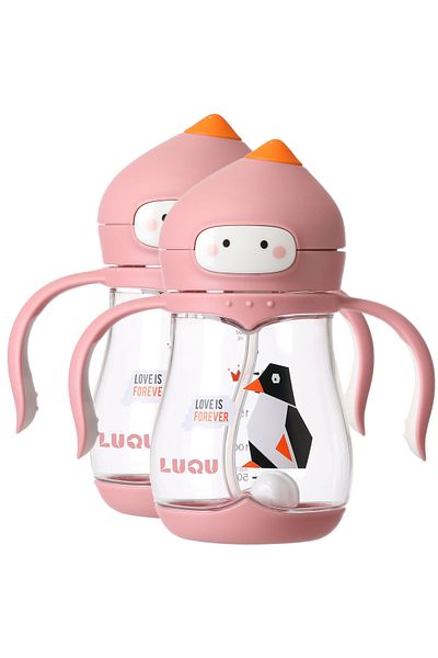 LUQU BABY LUQU Tritan Sippy Cup for Toddlers 240ML-Pink-Pack of 2