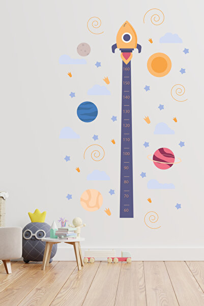 esatoys Uzay Temalı Boy Ölçer Çocuk Odası Sticker